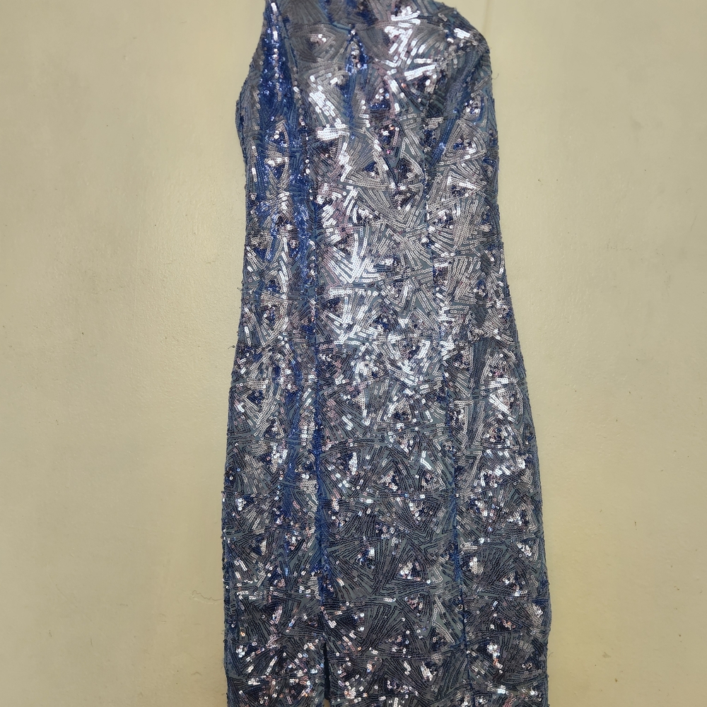 Emerald Sundae One Shoulder Blue Sequin Dress